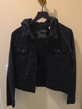 Levi's Black Hooded Denim Jacket
